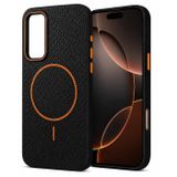 Coverzone Xiaomi Redmi Note 12 Pro ile uyumlu Deri Görünmlü 2,5mm Kamera Koruma Çıkıntı Koruma Cowboy MagSafe ile uyumlu İç Kadife Yüzeyli Silikon Kılıf Siyah-Turuncu