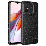 Coverzone Xiaomi Redmi Note 12C ile uyumlu Z-Jelly Kılıf Kamera Korumalı Simli Işılıtılı Renkli Parlak Silikon Kapak-Siyah