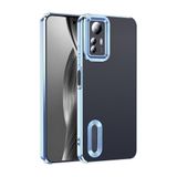 Coverzone Xiaomi Redmi Note 12S ile uyumlu Kılıf Kamera Korumalı Logo Gösteren Parlak renk kenar çizgileri ile şık bir tasarım Colored Z-Omega Kapak Sierra Mavi