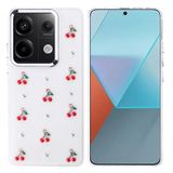 Coverzone Xiaomi Redmi Note 13 Pro 4G ile uyumlu Kılıf Airbag Köşeli 2mm Kamera Çıkıntı Korumalı Simli Şeffaf Baskılı Z-Kutup Kapak Kiraz