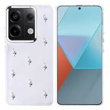 Coverzone Xiaomi Redmi Note 13 Pro 4G ile uyumlu Kılıf Airbag Köşeli 2mm Kamera Çıkıntı Korumalı Simli Şeffaf Baskılı Z-Kutup Kapak Lale