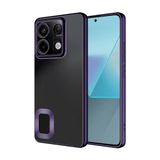 Coverzone Xiaomi Redmi Note 13 Pro 4G ile uyumlu Kılıf Kamera Korumalı Logo Gösteren Parlak renk kenar çizgileri ile şık bir tasarım Colored Z-Omega Kapak Derin Mor