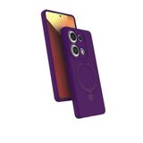 Coverzone Xiaomi Redmi Note 13 Pro 4G ile uyumlu Kılıf MagSafe ile uyumlu Z-Samara Kapak Wireless Şarj Özellikli Stand Olabilen Redmi Note 13 Pro 4G kilif Derin Mor