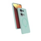Coverzone Xiaomi Redmi Note 13 Pro 4G ile uyumlu Kılıf MagSafe ile uyumlu Z-Samara Kapak Wireless Şarj Özellikli Stand Olabilen Redmi Note 13 Pro 4G kilif Su Yeşili