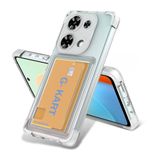 Coverzone Xiaomi Redmi Note 13 Pro 4G ile uyumlu Kılıf Ultra Kalınlaştırılmış Airbag Köşeleri Tasarımlı Kartlık Bölümlü Şeffaf G-Kart Kapak