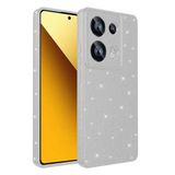 Coverzone Xiaomi Redmi Note 13 Pro 4G ile uyumlu Z-Jelly Kılıf Kamera Korumalı Simli Işılıtılı Renkli Parlak Silikon Kapak-Silver