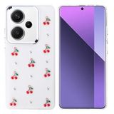 Coverzone Xiaomi Redmi Note 13 Pro Plus 5G ile uyumlu Kılıf Airbag Köşeli 2mm Kamera Çıkıntı Korumalı Simli Şeffaf Baskılı Z-Kutup Kapak Kiraz