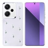 Coverzone Xiaomi Redmi Note 13 Pro Plus 5G ile uyumlu Kılıf Airbag Köşeli 2mm Kamera Çıkıntı Korumalı Simli Şeffaf Baskılı Z-Kutup Kapak Lale