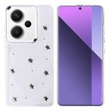 Coverzone Xiaomi Redmi Note 13 Pro Plus 5G ile uyumlu Kılıf Airbag Köşeli 2mm Kamera Çıkıntı Korumalı Simli Şeffaf Baskılı Z-Kutup Kapak Yıldız
