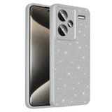 Coverzone Xiaomi Redmi Note 13 Pro Plus 5G ile uyumlu Z-Jelly Kılıf Kamera Korumalı Simli Işıltılı Renkli Parlak Silikon Kapak - Silver