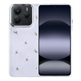 Coverzone Xiaomi Redmi Note 14 5G ile uyumlu Kılıf Airbag Köşeli 2mm Kamera Çıkıntı Korumalı Simli Şeffaf Baskılı Z-Kutup Kapak Lale