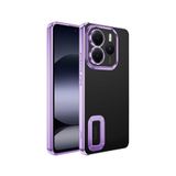 Coverzone Xiaomi Redmi Note 14 5G ile uyumlu Kılıf Kamera Korumalı Logo Gösteren Parlak renk kenar çizgileri ile şık bir tasarım Colored Z-Omega Kapak Lila