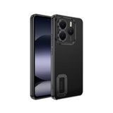 Coverzone Xiaomi Redmi Note 14 5G ile uyumlu Kılıf Kamera Korumalı Logo Gösteren Parlak renk kenar çizgileri ile şık bir tasarım Colored Z-Omega Kapak Siyah