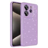 Coverzone Xiaomi Redmi Note 14 5G ile uyumlu Z-Jelly Kılıf Kamera Korumalı Simli Işıltılı Renkli Parlak Silikon Kapak - Lila