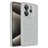 Coverzone Xiaomi Redmi Note 14 5G ile uyumlu Z-Jelly Kılıf Kamera Korumalı Simli Işıltılı Renkli Parlak Silikon Kapak - Silver