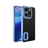 Coverzone Xiaomi Redmi Note 14 ile uyumlu 4G Kılıf Kamera Korumalı Logo Gösteren Parlak renk kenar çizgileri ile şık bir tasarım Colored Z-Omega Kapak Sierra Mavi