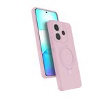 Coverzone Xiaomi Redmi Note 14 ile uyumlu Kılıf MagSafe ile uyumlu Z-Samara Kapak Wireless Şarj Özellikli Stand Olabilen Redmi Note 14 kilif Pembe