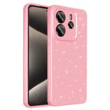 Coverzone Xiaomi Redmi Note 14 ile uyumlu Z-Jelly Kılıf Kamera Korumalı Simli Işıltılı Renkli Parlak Silikon Kapak - Açık Pembe