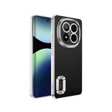 Coverzone Xiaomi Redmi Note 14 Pro 4G ile uyumlu Kılıf Kamera Korumalı Logo Gösteren Parlak renk kenar çizgileri ile şık bir tasarım Colored Z-Omega Kapak Gümüş
