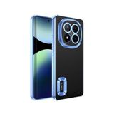 Coverzone Xiaomi Redmi Note 14 Pro 4G ile uyumlu Kılıf Kamera Korumalı Logo Gösteren Parlak renk kenar çizgileri ile şık bir tasarım Colored Z-Omega Kapak Sierra Mavi