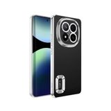 Coverzone Xiaomi Redmi Note 14 Pro 5G ile uyumlu Kılıf Kamera Korumalı Logo Gösteren Parlak renk kenar çizgileri ile şık bir tasarım Colored Z-Omega Kapak Gümüş