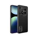 Coverzone Xiaomi Redmi Note 14 Pro Plus ile uyumlu Kılıf Kamera Korumalı Logo Gösteren Parlak renk kenar çizgileri ile şık bir tasarım Colored Z-Omega Kapak Siyah