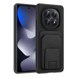 Coverzone Xiaomi Redmi Note 15 4G ile Uyumlu Kılıf Z-Bikart Kart Bölmeli Standlı Kilif, Deri Dokulu Yüzey, Darbe Emici Kenar Koruma, Arka Kapak Tasarımı Xiaomi Redmi Note 15 4G kilif Siyah