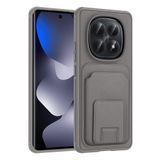 Coverzone Xiaomi Redmi Note 15 5G ile Uyumlu Kılıf Z-Bikart Kart Bölmeli Standlı Kilif, Deri Dokulu Yüzey, Darbe Emici Kenar Koruma, Arka Kapak Tasarımı Xiaomi Redmi Note 15 5G kilif Gri