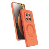 Coverzone Xiaomi Redmi Note 15 ile uyumlu Kılıf MagSafe ile uyumlu Z-Samara Kapak Wireless Şarj Özellikli Stand Olabilen Redmi Note 15 kilif Turuncu