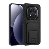 Coverzone Xiaomi Redmi Note 15 Pro Plus ile Uyumlu Kılıf Z-Bikart Kart Bölmeli Standlı Kilif, Deri Dokulu Yüzey, Darbe Emici Kenar Koruma, Arka Kapak Tasarımı Xiaomi Redmi Note 15 Pro Plus kilif Siyah