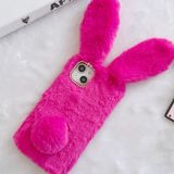 Coverzone Xiaomi Redmi Note 6 Pro Uyumlu Kılıf Peluş Tüylü Tavşan Kulak Silikon Tpu Oyuncak Kapak Fuşya