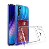 Coverzone Xiaomi Redmi Note 8 ile Uyumlu Kartlıklı Şeffaf Kamera Koruma Yükseltisi Z-Serta Silikon Anti-Şok Özellikli Köşeleri Airbag Şeffaf Telefon Kılıfı