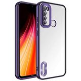Coverzone Xiaomi Redmi Note 8 ile uyumlu Kılıf Kamera Korumalı Logo Gösteren Parlak renk kenar çizgileri ile şık bir tasarım Colored Z-Omega Kapak Derin Mor