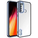 Coverzone Xiaomi Redmi Note 8 ile uyumlu Kılıf Kamera Korumalı Logo Gösteren Parlak renk kenar çizgileri ile şık bir tasarım Colored Z-Omega Kapak Mavi Açık