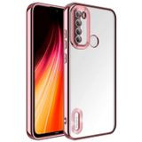 Coverzone Xiaomi Redmi Note 8 ile uyumlu Kılıf Kamera Korumalı Logo Gösteren Parlak renk kenar çizgileri ile şık bir tasarım Colored Z-Omega Kapak Rosegold