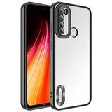 Coverzone Xiaomi Redmi Note 8 ile uyumlu Kılıf Kamera Korumalı Logo Gösteren Parlak renk kenar çizgileri ile şık bir tasarım Colored Z-Omega Kapak Siyah