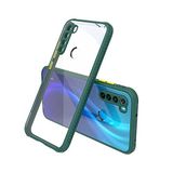 Coverzone Xiaomi Redmi Note 8 İle Uyumlu Kılıf Lastik Desen Kenar Kamera Korumalı Arkası Şeffaf Halx Koyu Yeşil