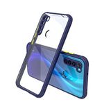 Coverzone Xiaomi Redmi Note 8 İle Uyumlu Kılıf Lastik Desen Kenar Kamera Korumalı Arkası Şeffaf Halx Lacivert