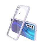 Coverzone Xiaomi Redmi Note 8 İle Uyumlu Kılıf Lastik Desen Kenar Kamera Korumalı Arkası Şeffaf Halx Mor