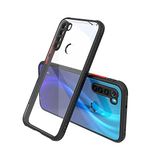 Coverzone Xiaomi Redmi Note 8 İle Uyumlu Kılıf Lastik Desen Kenar Kamera Korumalı Arkası Şeffaf Halx Siyah