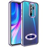 Coverzone Xiaomi Redmi Note 8 Pro ile uyumlu Kılıf Kamera Korumalı Logo Gösteren Parlak renk kenar çizgileri ile şık bir tasarım Colored Z-Omega Kapak Lila