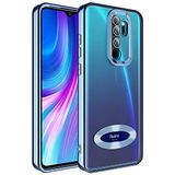 Coverzone Xiaomi Redmi Note 8 Pro ile uyumlu Kılıf Kamera Korumalı Logo Gösteren Parlak renk kenar çizgileri ile şık bir tasarım Colored Z-Omega Kapak Mavi Açık