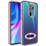 Coverzone Xiaomi Redmi Note 8 Pro ile uyumlu Kılıf Kamera Korumalı Logo Gösteren Parlak renk kenar çizgileri ile şık bir tasarım Colored Z-Omega Kapak Rosegold