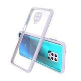 Coverzone Xiaomi Redmi Note 9S İle Uyumlu Kılıf Lastik Desen Kenar Kamera Korumalı Arkası Şeffaf Halx Mor