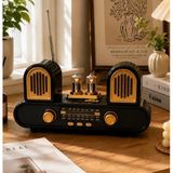 Coverzone Yeni Nesil Radyo Fm Am Sw 3 Bant Radyo Bluetooth 5.3 Hoparlör USB Tf Kart Destekli Type-C Şarjlı Müzik Çalar 18650 Pilli Tws Stereo Taşınabilir Radyo 13CM X26CM | RX-998 Siyah