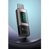 Coverzone Yesi-do GS24 Type-C to Type-C 100W Dijital Ekranlı PD Destekli USB-C Power Delivery Dönüştürücü Siyah