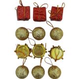 CoverZone Yılbaşı Ağacı Süsü Noel Çam Ağacı Süsü 10 Parça Renkli Set Yılbaşı Süs
