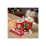 Coverzone Yılbaşı Hediyesi Noel Baba Figür Kupa Set-Kaşıklı Seramik Kupa Ve Peluş Noel Yılbaşı Hediyelik Eşya