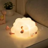 Coverzone Yumuşak Silikon Koyun Mini Gece Lambası Dekoratif Işık Derecesi Ayarlanabilir Yatak Odası Lambası Sleeping Sheep Kitap Okuma Lambası Çocuk Odası (Uykucu Koyun - K1156)