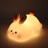 Coverzone Yumuşak Silikon Tavşan Mini Gece Lambası Dekoratif Işık Derecesi Ayarlanabilir Yatak Odası Lambası Rabbit Kitap Okuma Lambası Çocuk Odası (Tavşan - YH302)